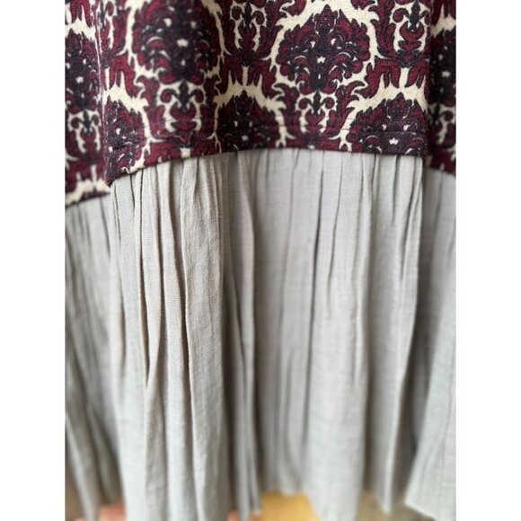 Paisley Vine Women's L Boho Chic Dress Rayon/Polyester/Spandex Floral Long Sleev - Picture 5 of 7